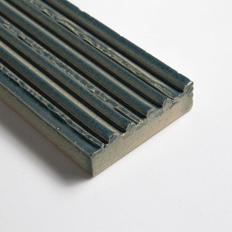 Ocean Leather Fluted Thin Brick Tiles 2 1/4x7 9/16 Thin Brick Leather 2x8 Tiles — 2