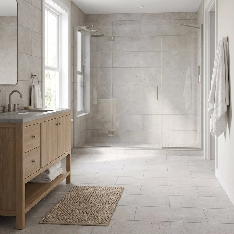 Octavia Bone Porcelain Tiles 12x24 by Stonetiledepot