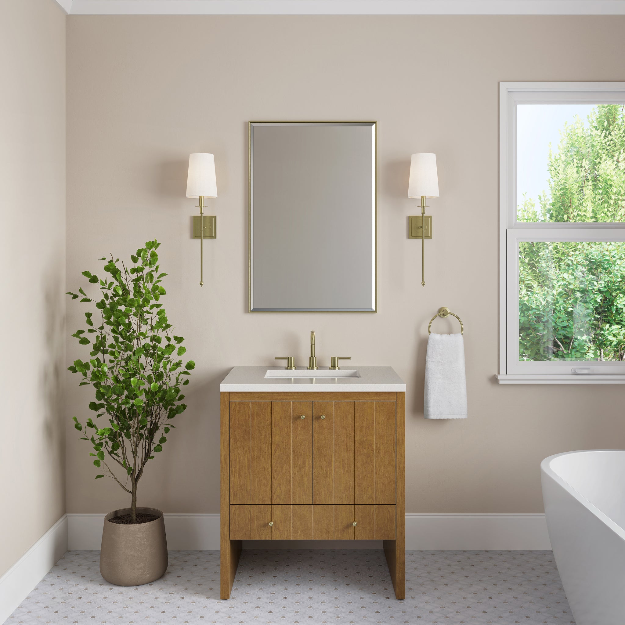 James Martin Hudson 30" Single Bathroom Vanity, Honey Oak, view 31