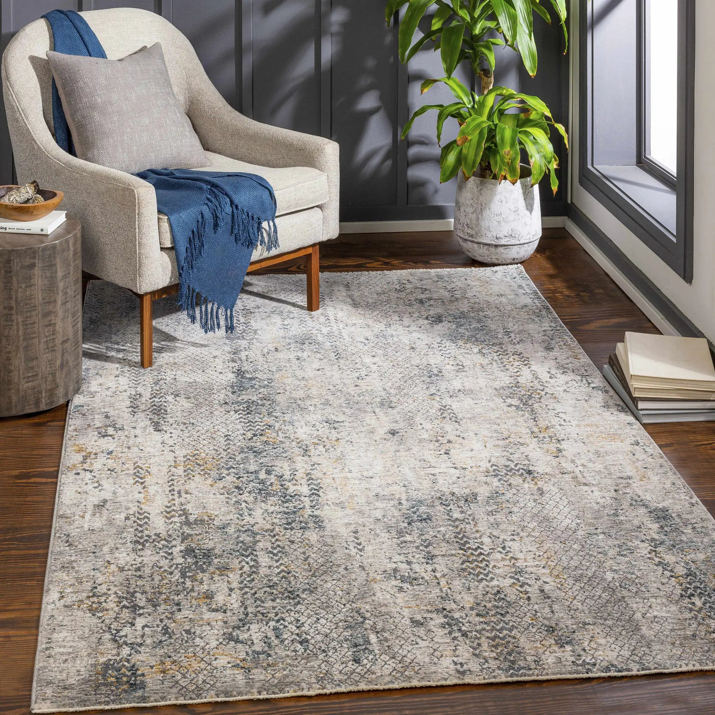 Odell Abstract Luxe Fringe Rug - Clearance by Boutique Rugs