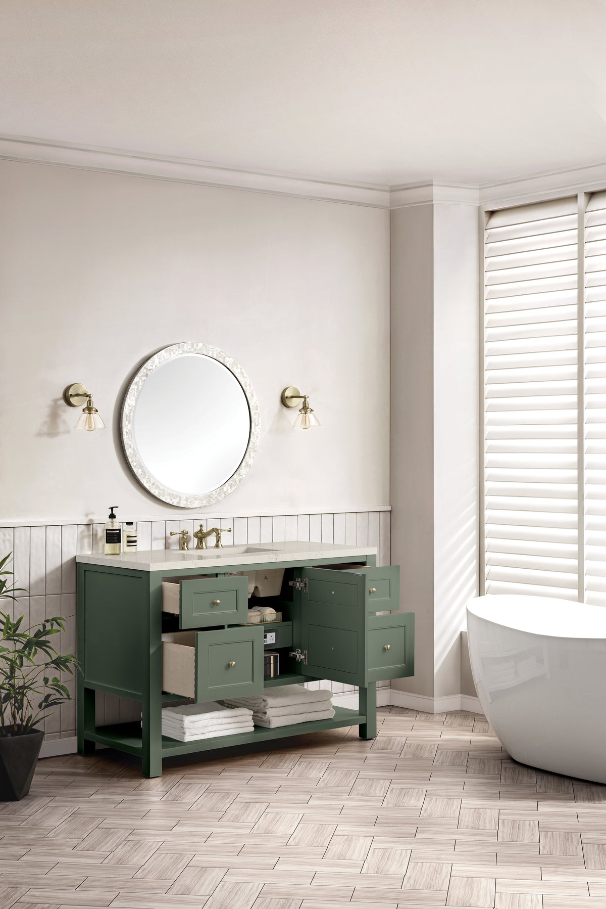 James Martin Breckenridge 48" Single Bathroom Vanity, Smokey Celadon, view 38