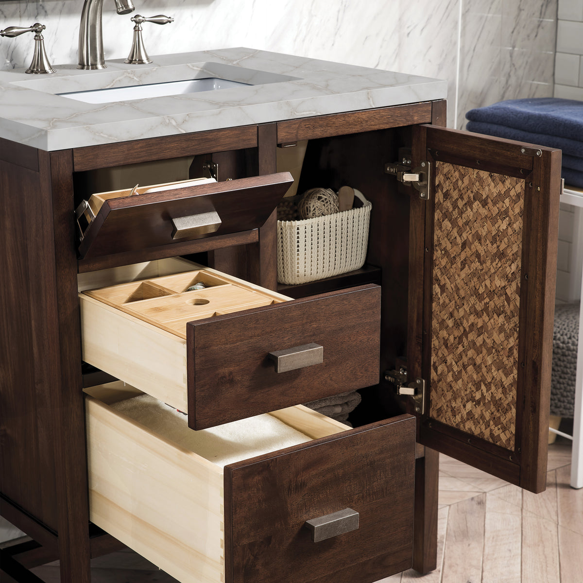 James Martin Addison 30" Single Bathroom Vanity, Mid-Century Acacia, view 38