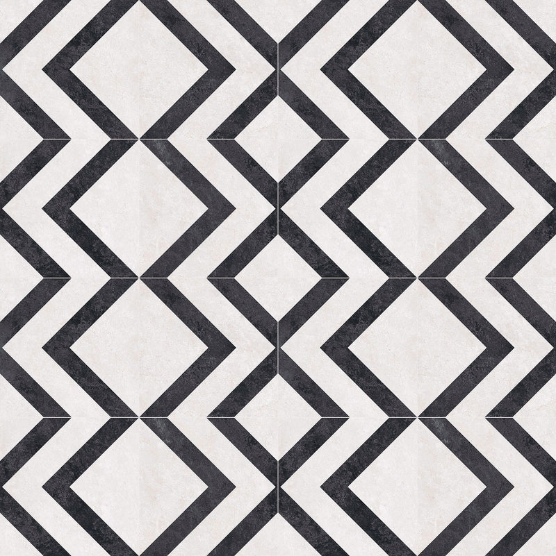 Offroad Deco Arrow Honed Stone Look Porcelain Tiles 12x12, several pieces laid together