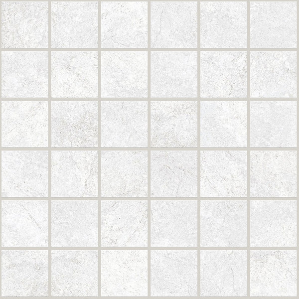 Offroad White Desert Polished 2x2 Stone Look Porcelain Mosaics 12x12
