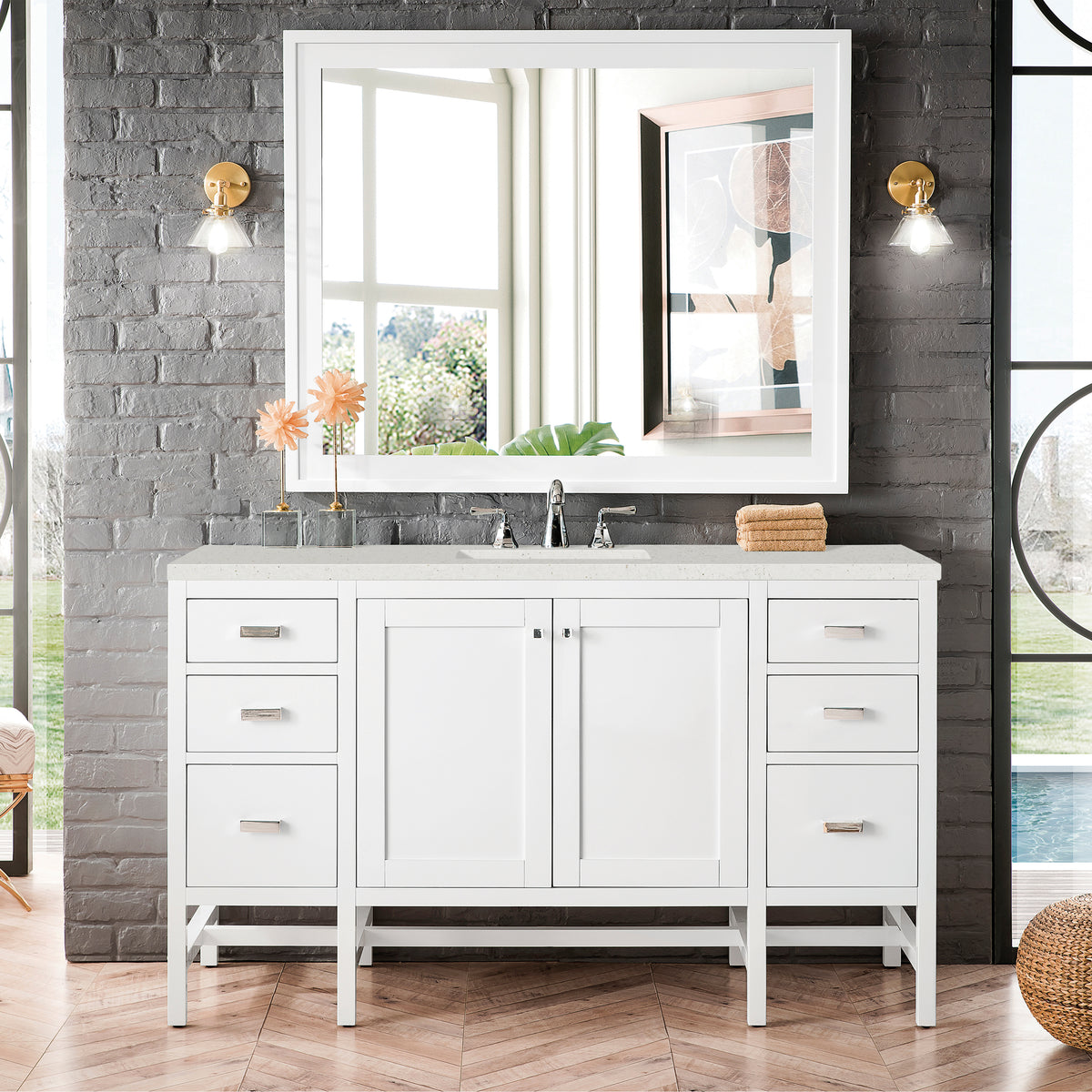 James Martin Addison 60" Single Bathroom Vanity, Glossy White, view 14