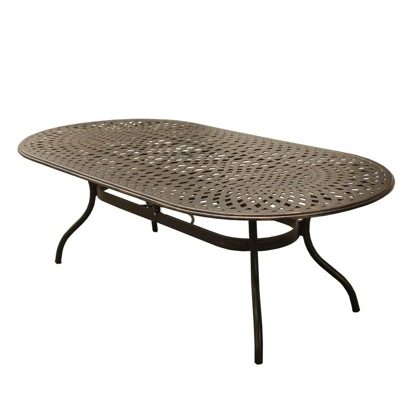 Outdoor Aluminum 9pc Large Oval Patio Dining Set and Eight Chairs by Sharicks