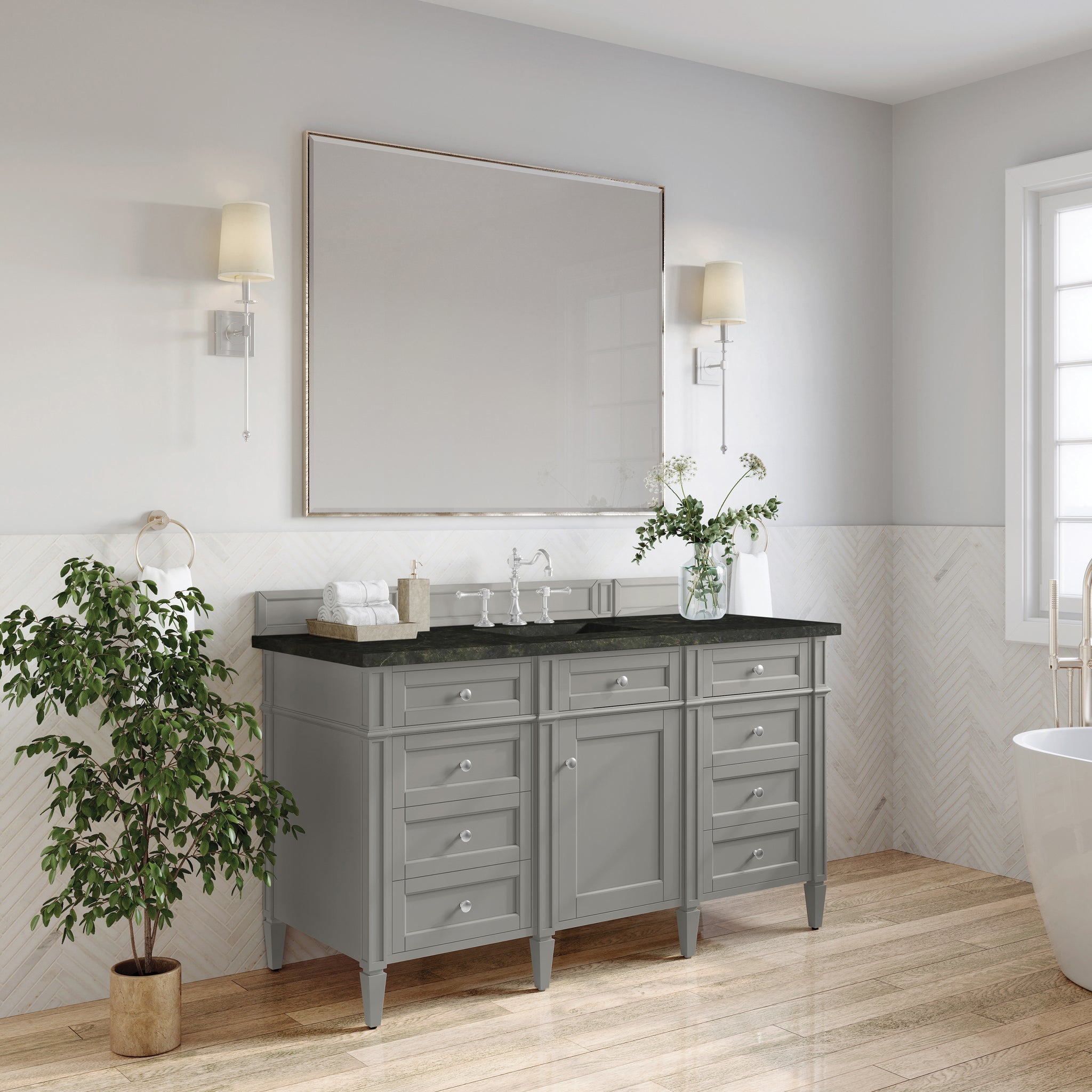 James Martin Brittany 60" Single Bathroom Vanity, Urban Gray, view 31
