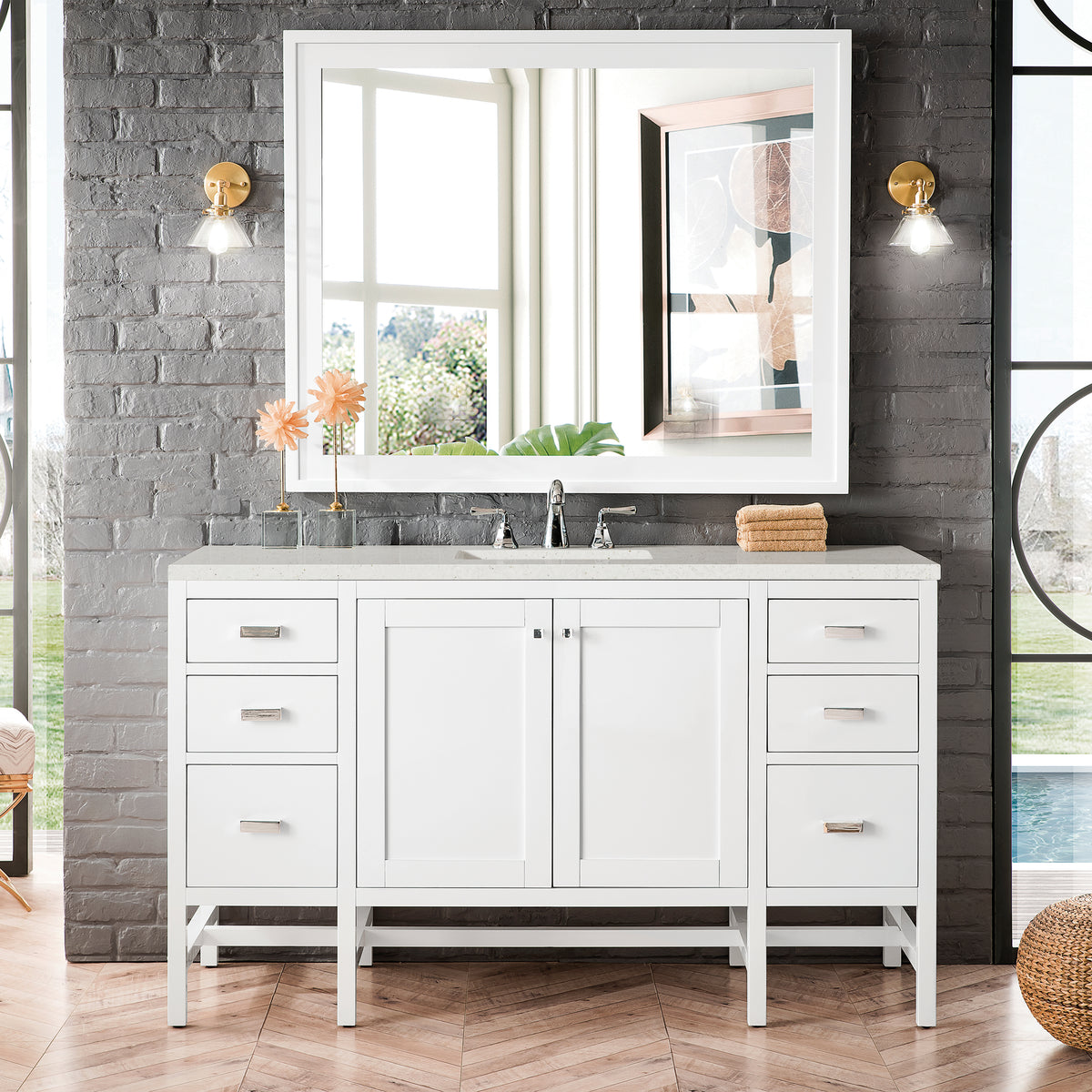 James Martin Addison 72" Double Bathroom Vanity, Glossy White, view 15