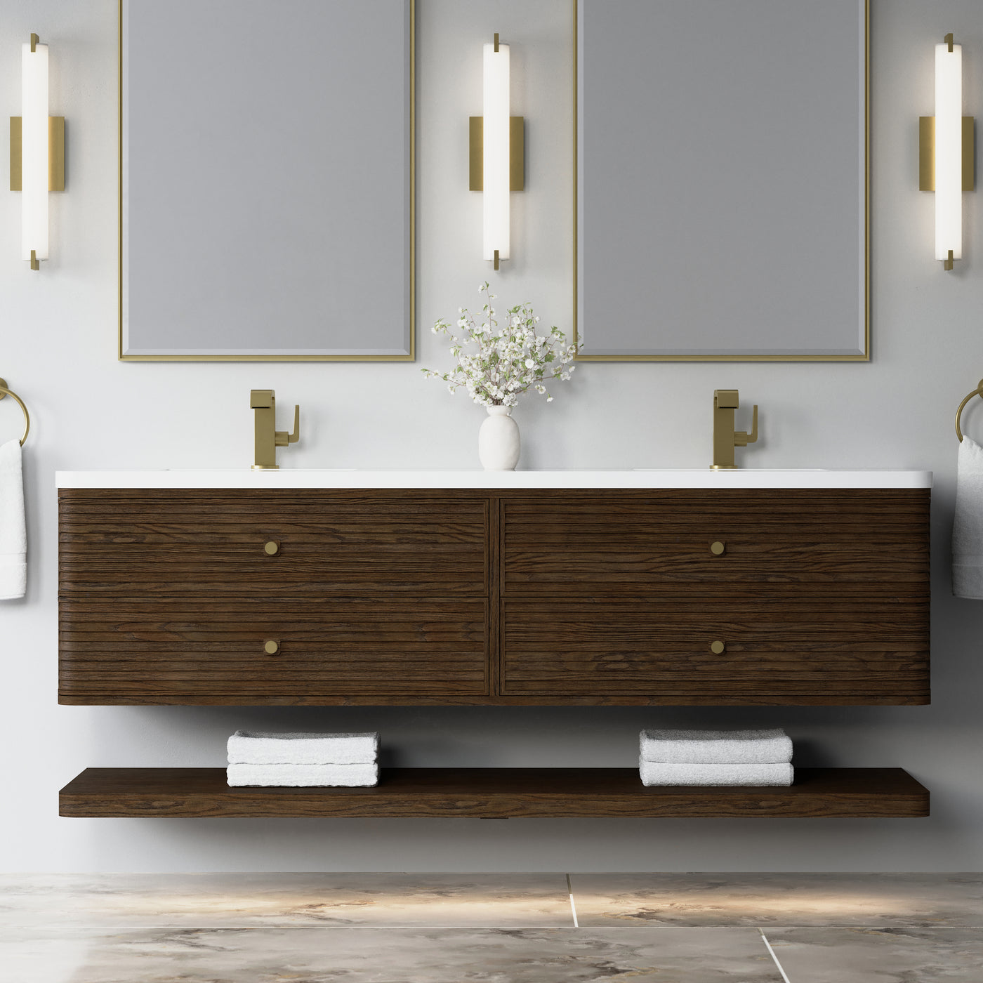 James Martin Allamari 72" Floating Double Bathroom Vanity, Sable by James Martin
