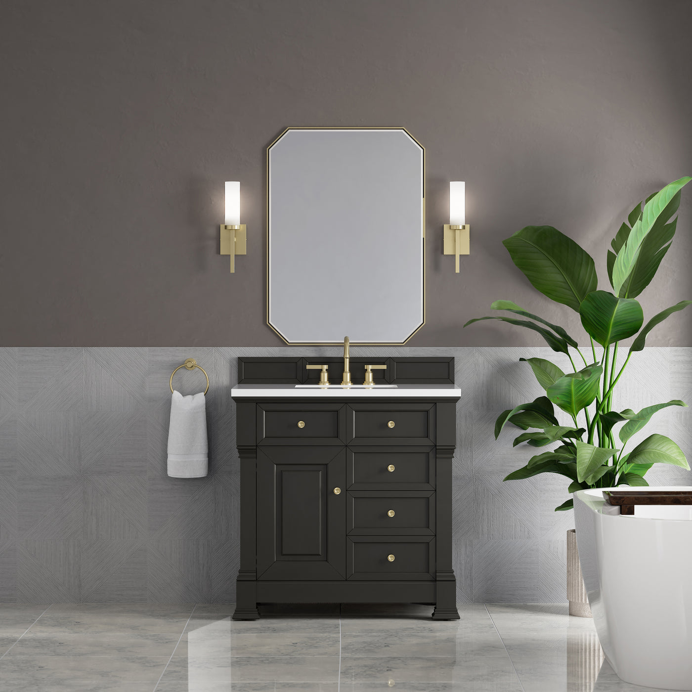 James Martin Brookfield 36" Single Bathroom Vanity, Black Onyx, view 24