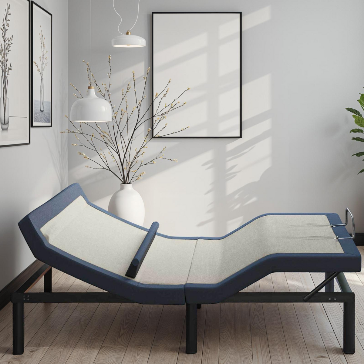 Twin XL Adjustable Bed Base with Head/Foot Tilt and Lumbar Adjustment - Blue Gray, photo 3 of 5
