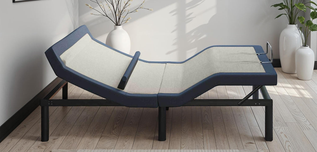 Twin XL Adjustable Bed Base with Head/Foot Tilt and Lumbar Adjustment - Blue Gray, photo 4 of 5