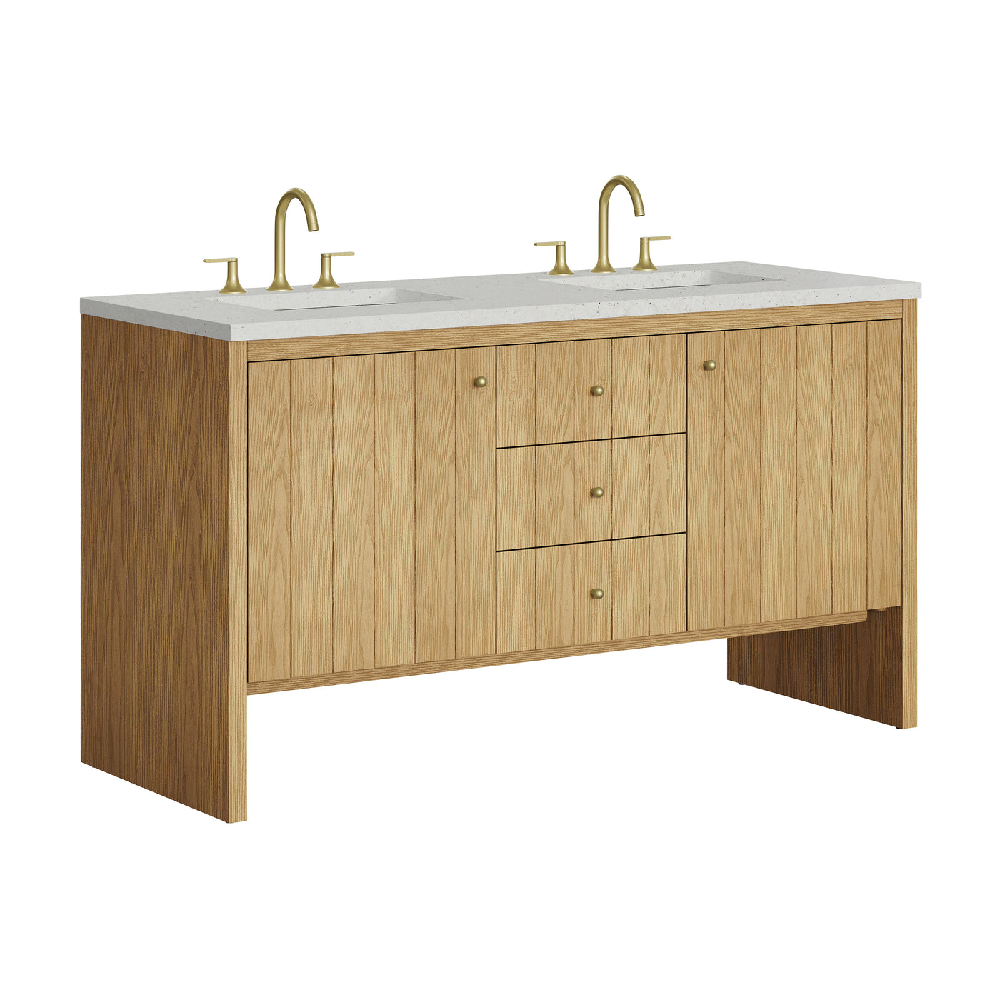 James Martin Hudson 60" Double Bathroom Vanity, Light Natural Oak by James Martin