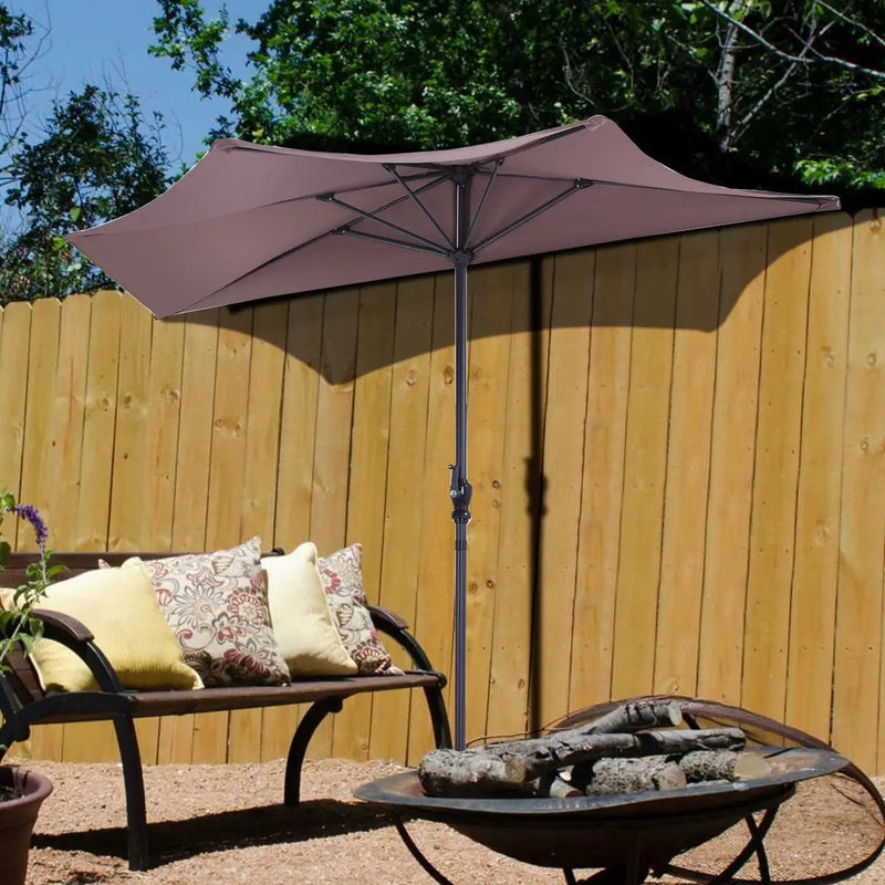 9Ft Patio Bistro Half Round Umbrella by DirectDeals