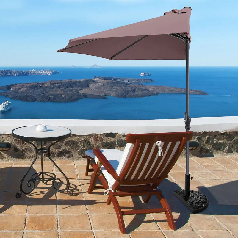 9Ft Patio Bistro Half Round Umbrella by DirectDeals