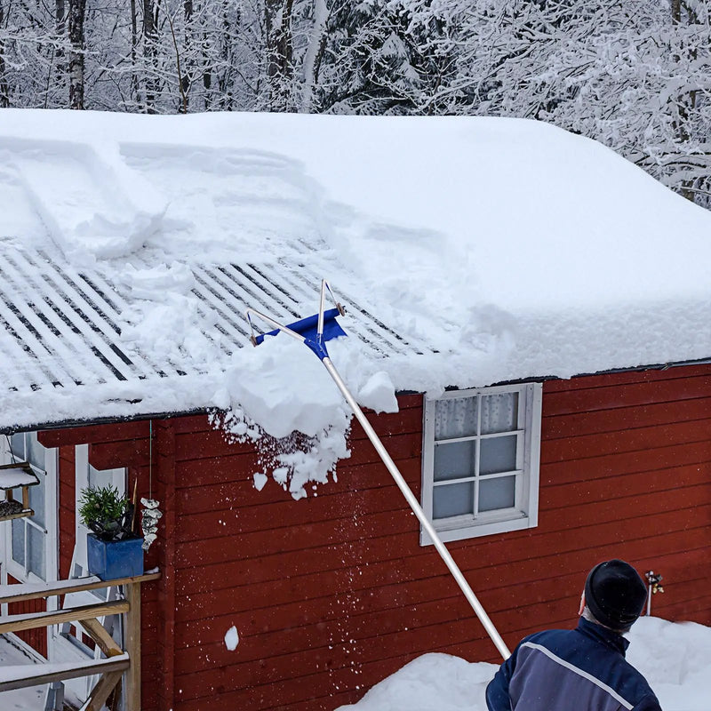 21 Feet Adjustable Aluminium Snow Roof Rake with Wheels and Oxford Slide by DirectDeals