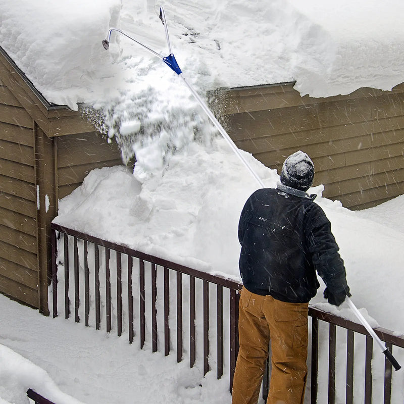 21 Feet Adjustable Aluminium Snow Roof Rake with Wheels and Oxford Slide by DirectDeals