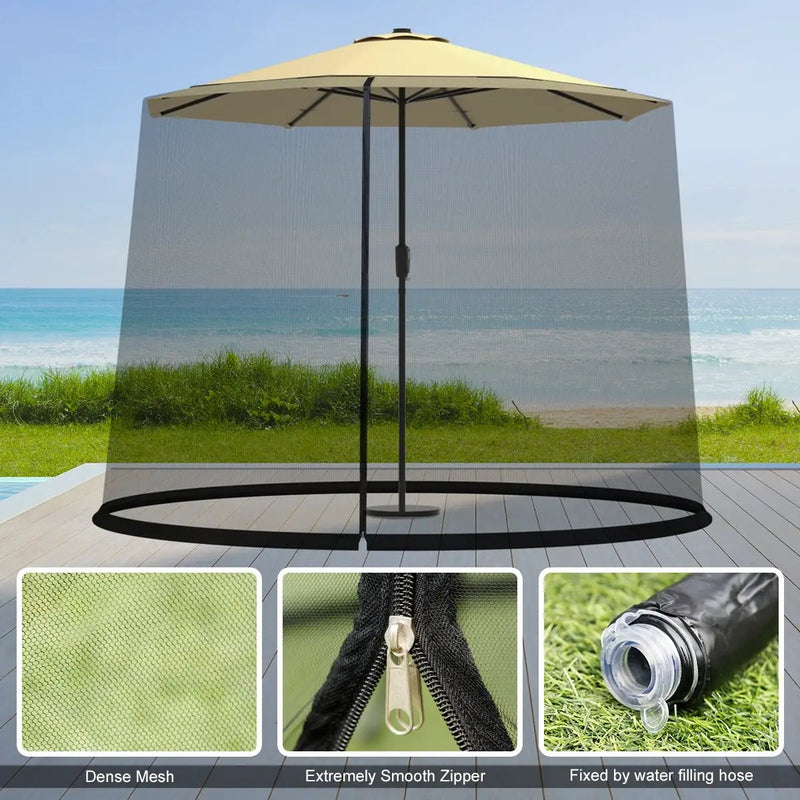 9 -10 Feet Outdoor Umbrella Table Screen Mosquito Bug Insect Net by DirectDeals
