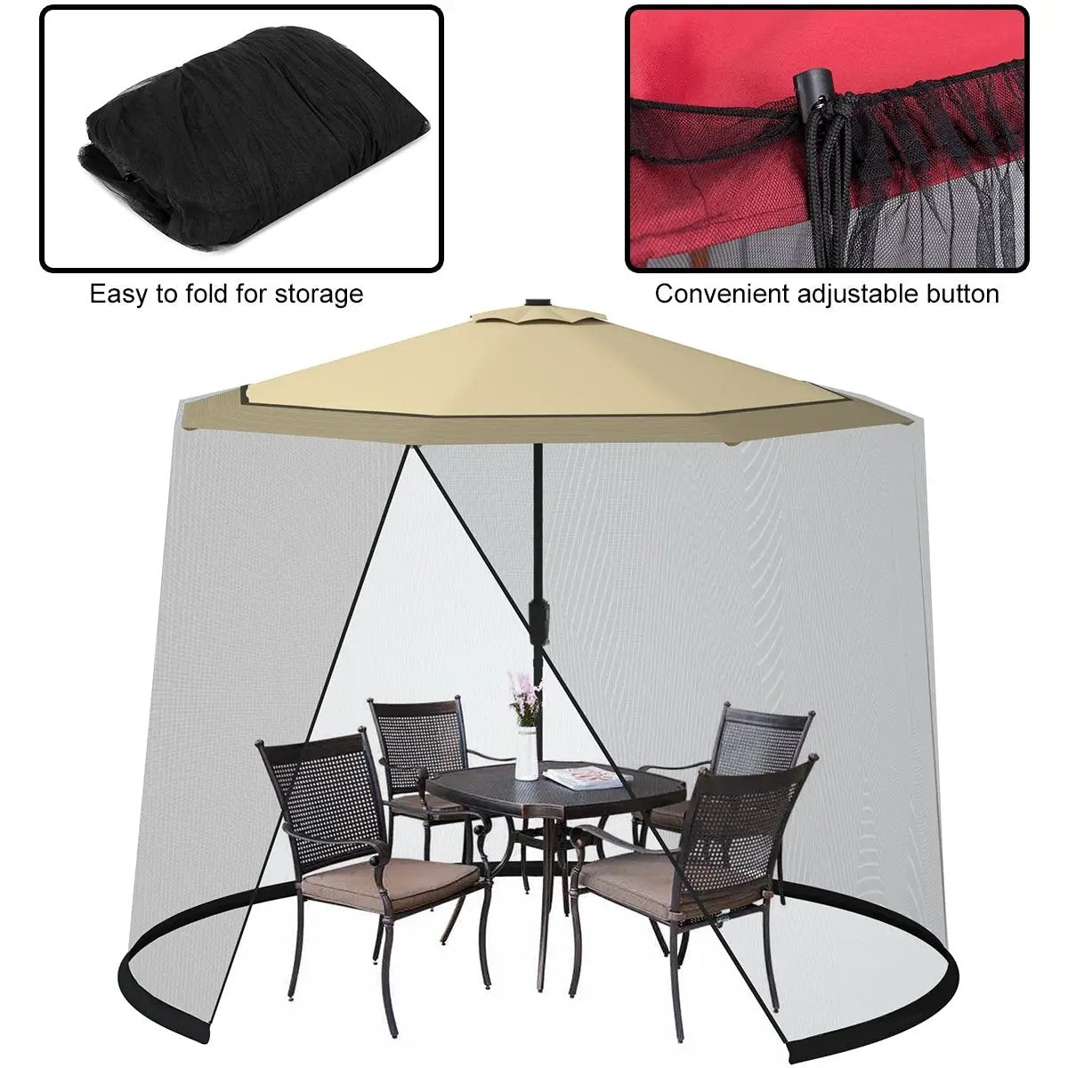 9 -10 Feet Outdoor Umbrella Table Screen Mosquito Bug Insect Net by DirectDeals