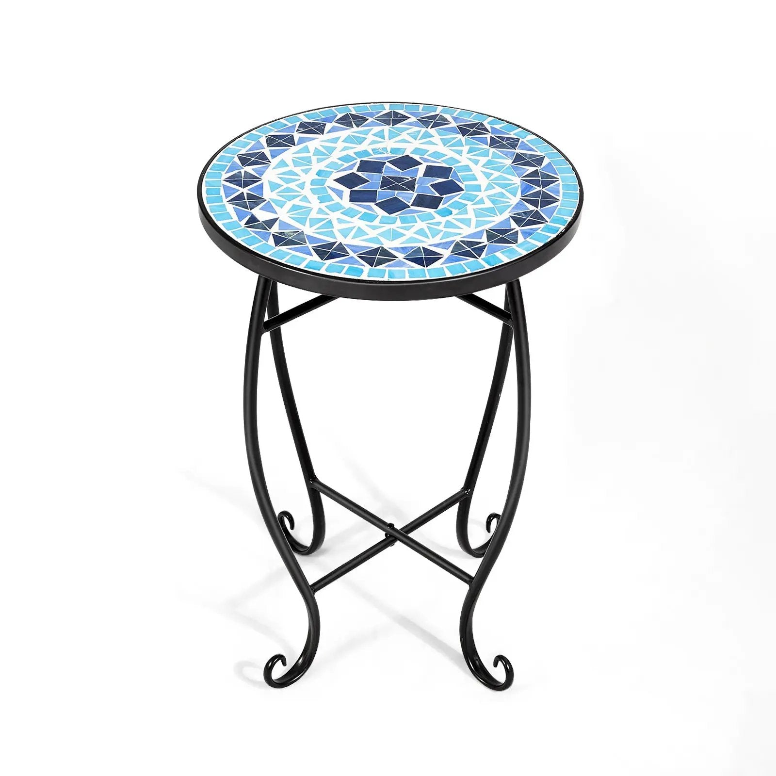Outdoor Indoor Steel Accent Plant Stand Cobalt Table by DirectDeals