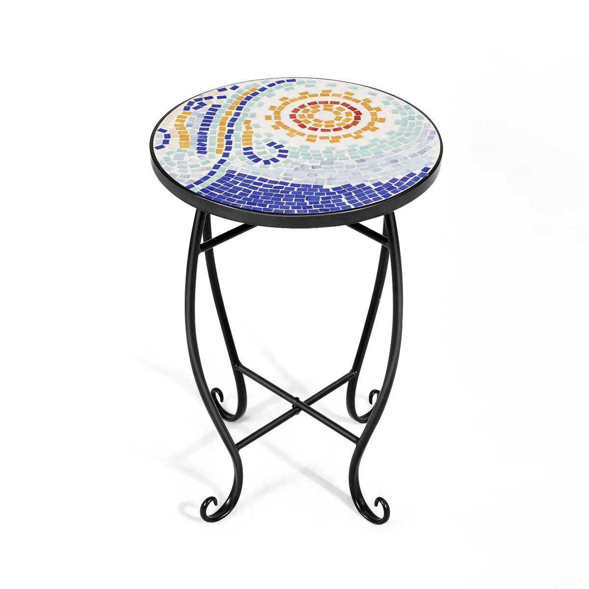 Outdoor Indoor Steel Accent Plant Stand Cobalt Table by DirectDeals