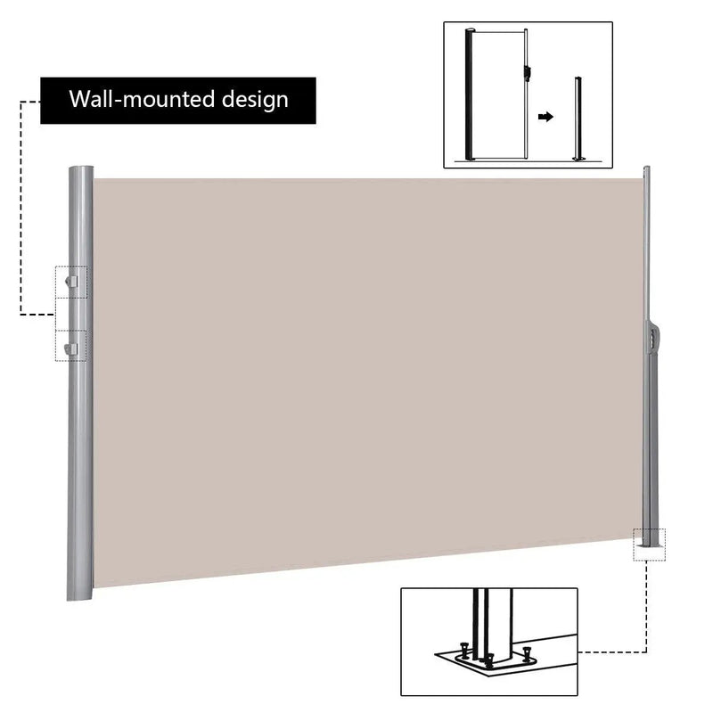 118.5 x 71 Inch Patio Retractable Folding Side Awning Screen by DirectDeals