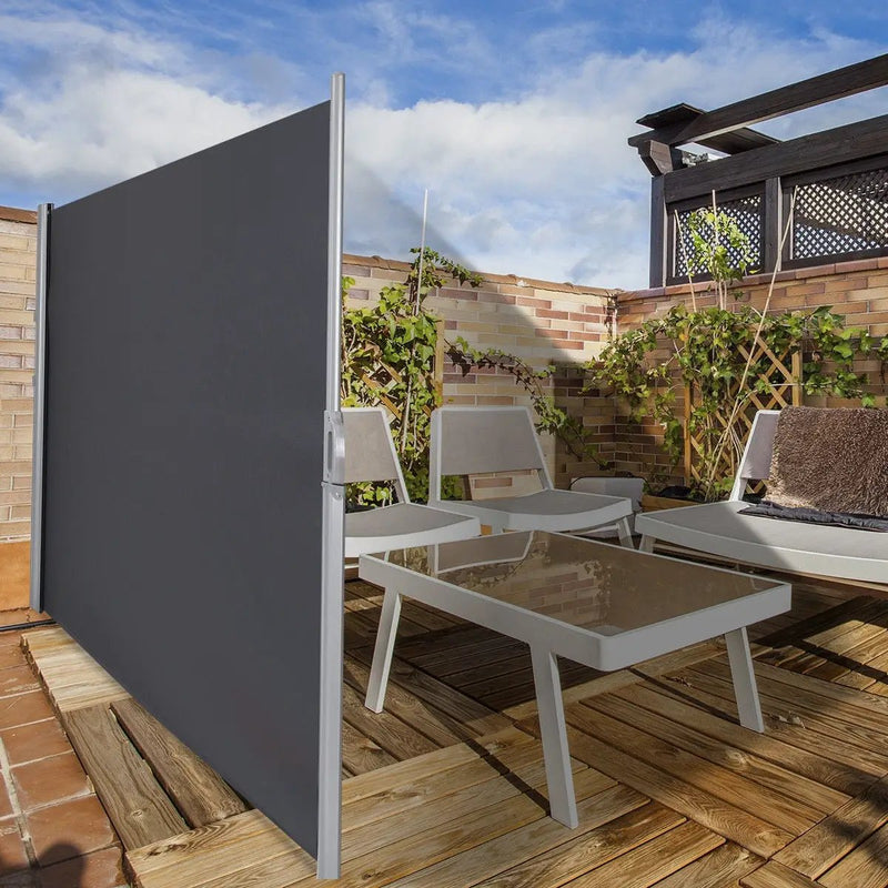 118.5 x 63 Inch Patio Retractable Folding Side Awning Screen Privacy Divider by DirectDeals