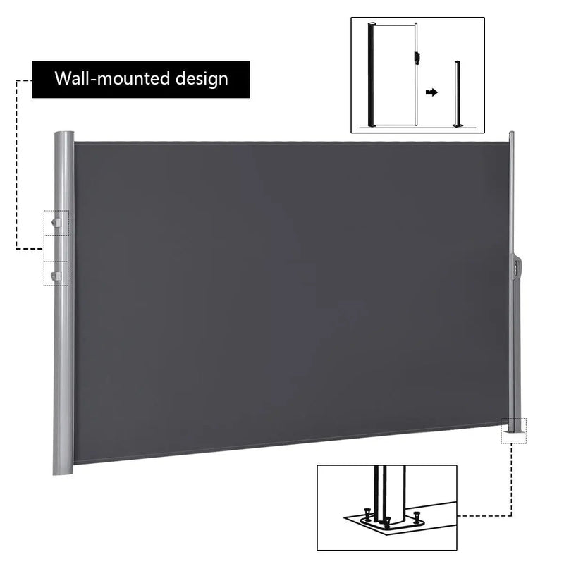 118.5 x 63 Inch Patio Retractable Folding Side Awning Screen Privacy Divider by DirectDeals