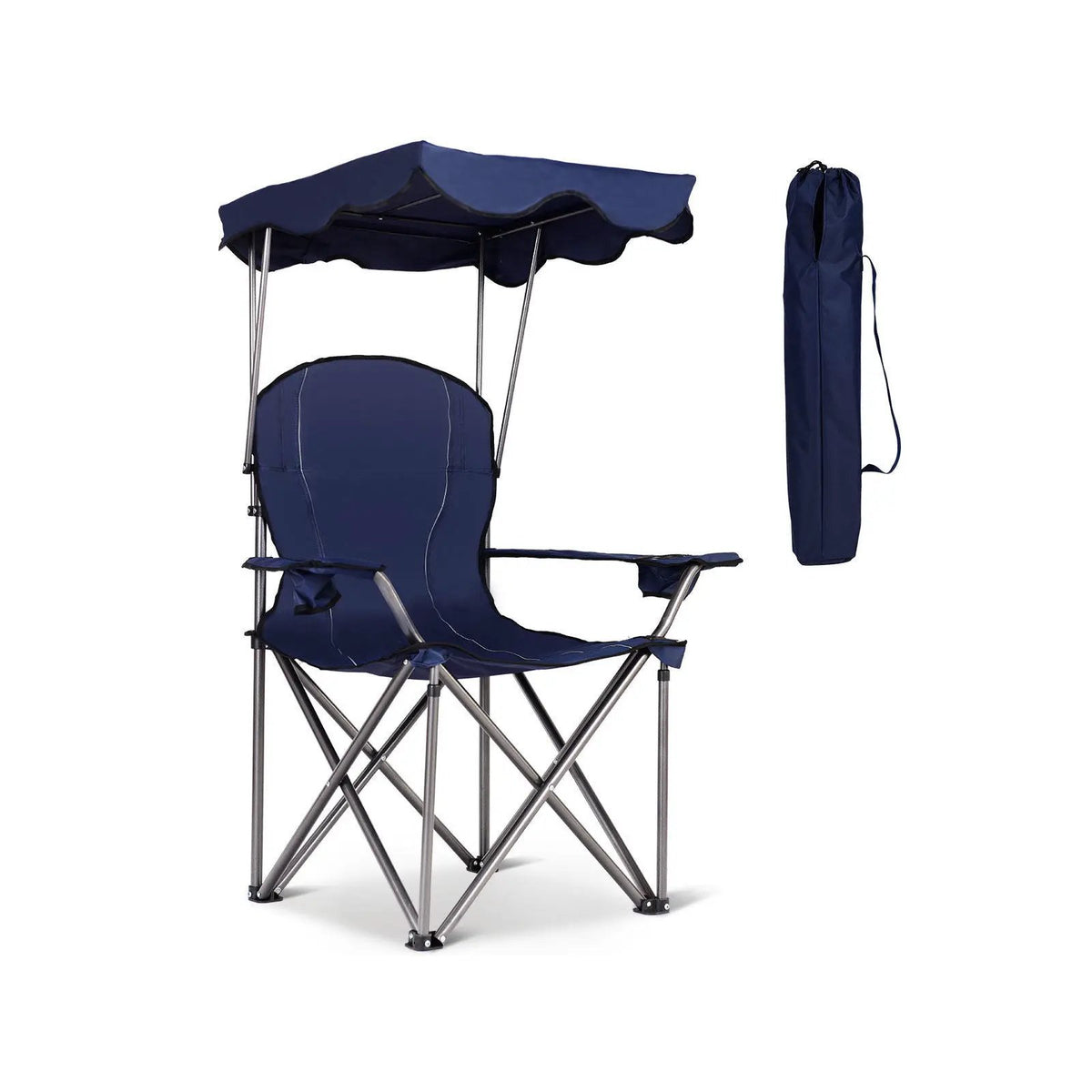 Portable Folding Beach Canopy Chair with Cup Holders by DirectDeals