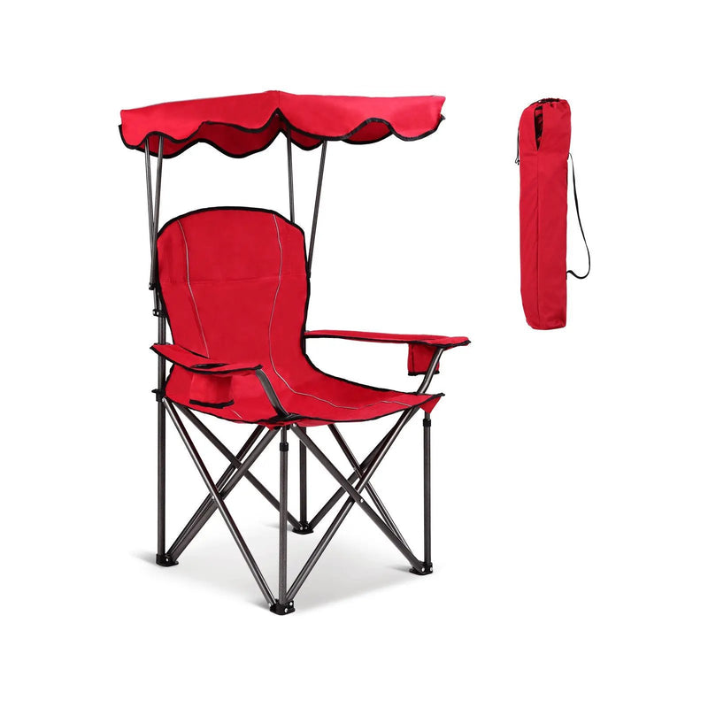 Portable Folding Beach Canopy Chair with Cup Holders by DirectDeals