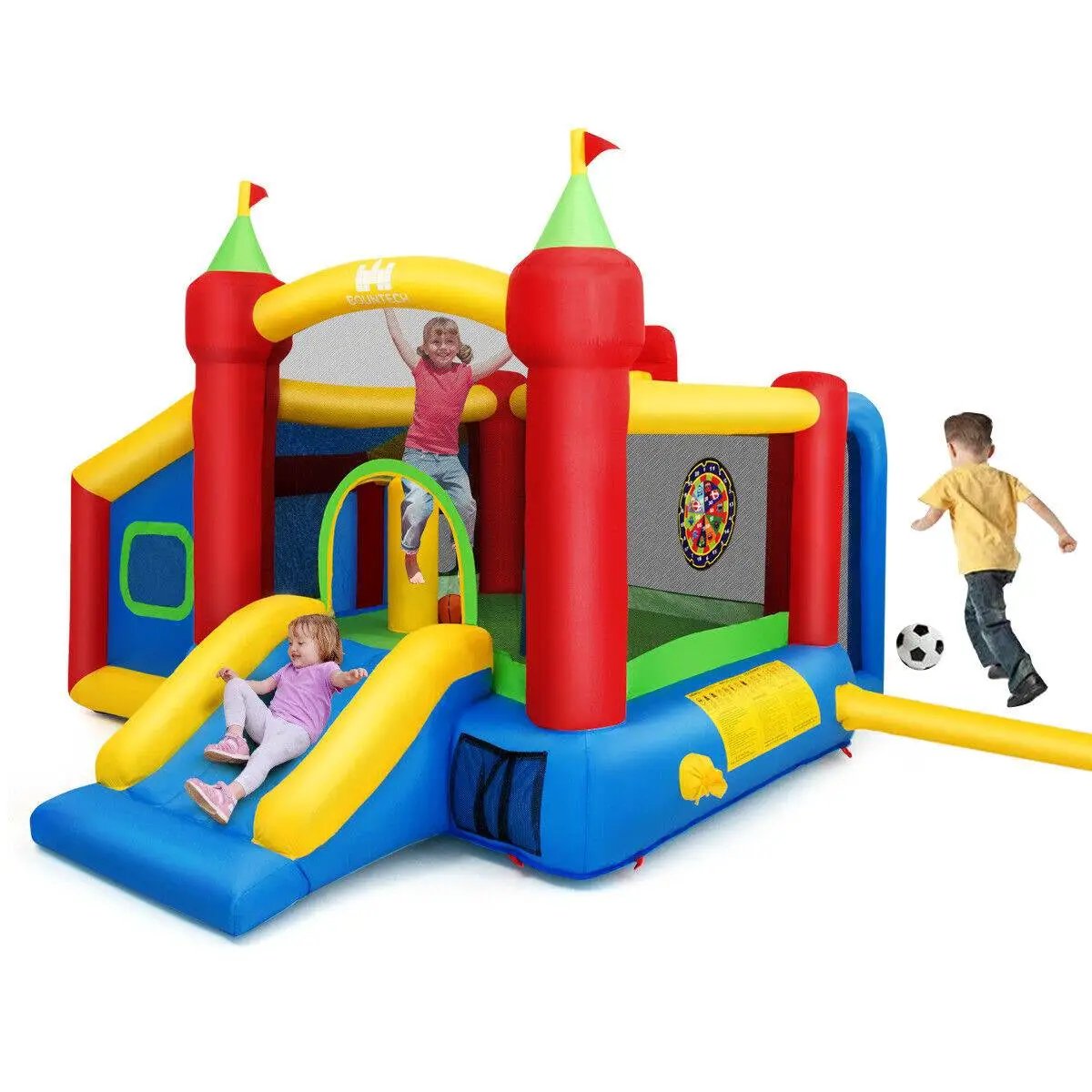 Inflatable Bounce House Kids Slide Jumping Castle without Blower by DirectDeals