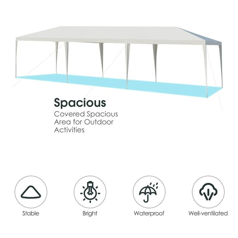 10 x 30 Feet Gazebo Canopy Tent with Connection Stakes and Wind Ropes by DirectDeals