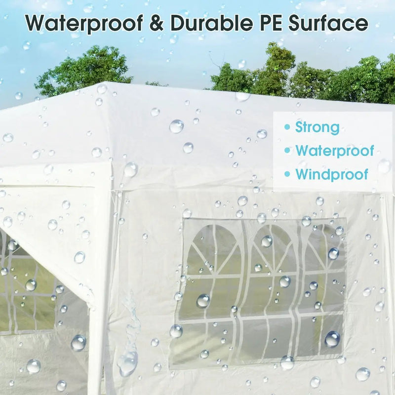 10 x 30 Feet Outdoor Canopy Tent with 6 Removable Sidewalls and 2 Doorways-White by DirectDeals
