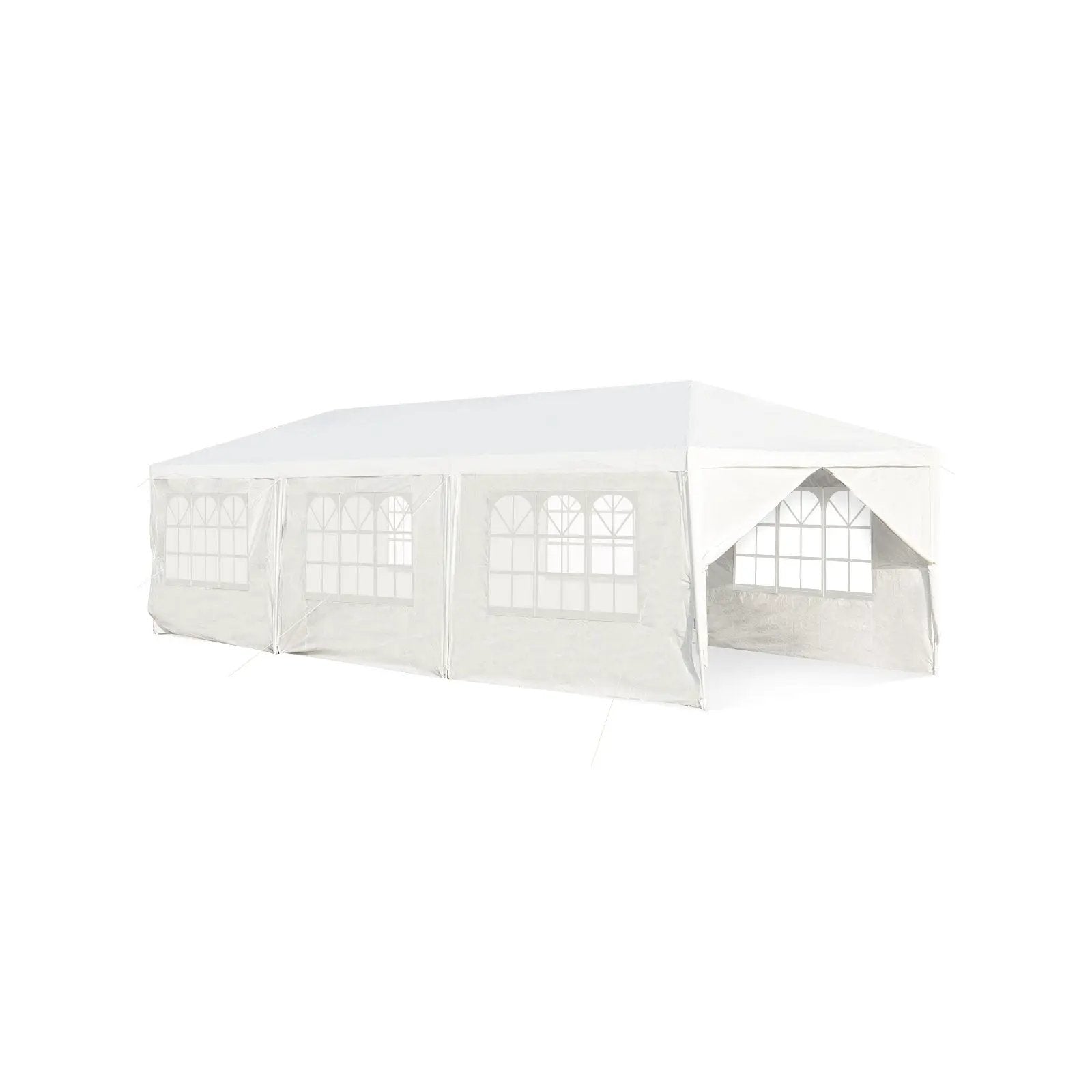 10 x 30 Feet Outdoor Canopy Tent with 6 Removable Sidewalls and 2 Doorways-White by DirectDeals