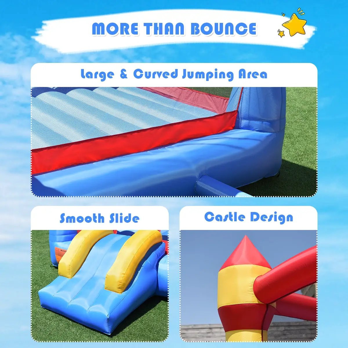 Inflatable Bounce House Castle Jumper Without Blower by DirectDeals