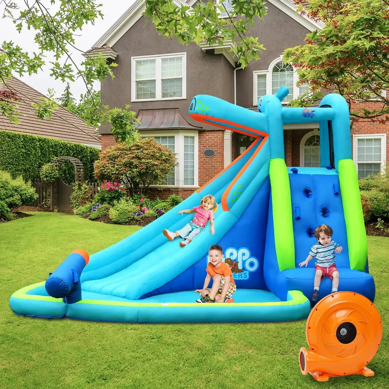 Hippo Inflatable Water Slide Bounce House with 740W Blower by DirectDeals