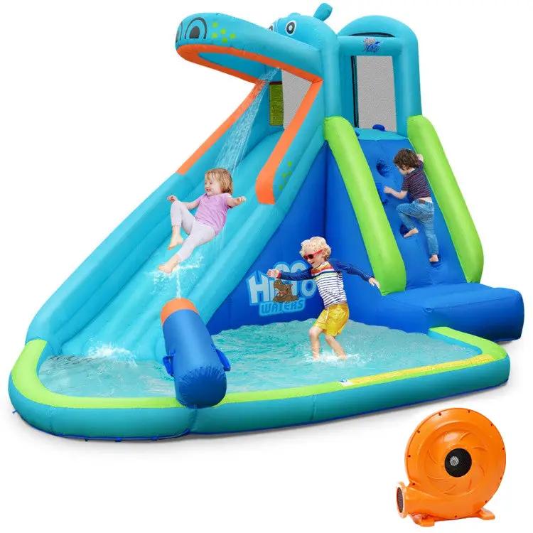 Hippo Inflatable Water Slide Bounce House with 740W Blower by DirectDeals