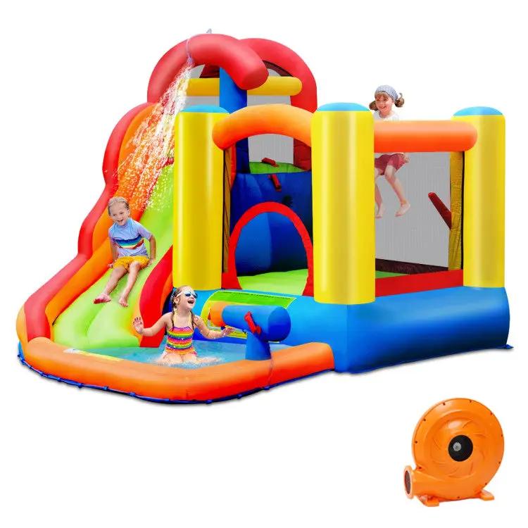 6-in-1 Water Park Bounce House for Outdoor Fun with Blower and Splash Pool by DirectDeals