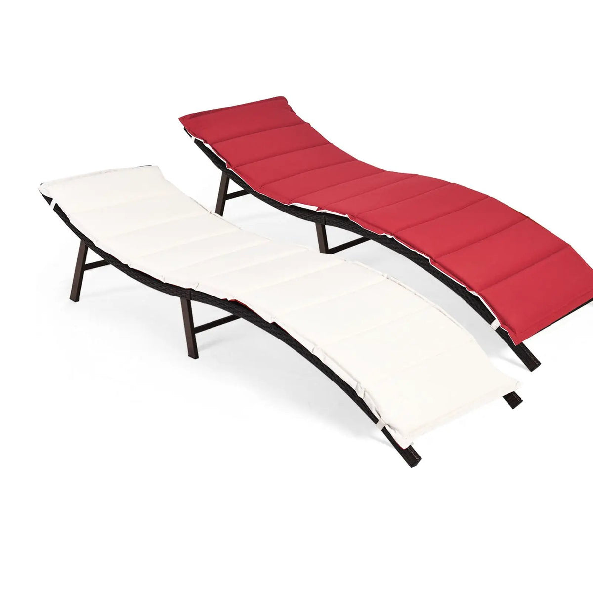 2Pcs Folding Patio Lounger Chair by DirectDeals