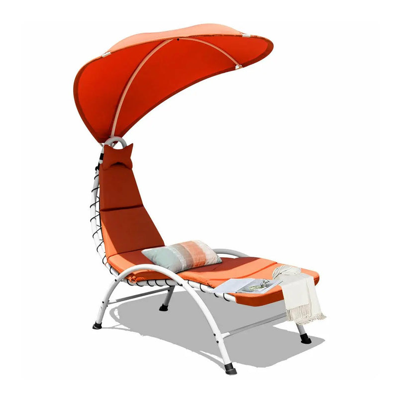 Patio Hanging Swing Hammock Chaise Lounger Chair with Canopy by DirectDeals