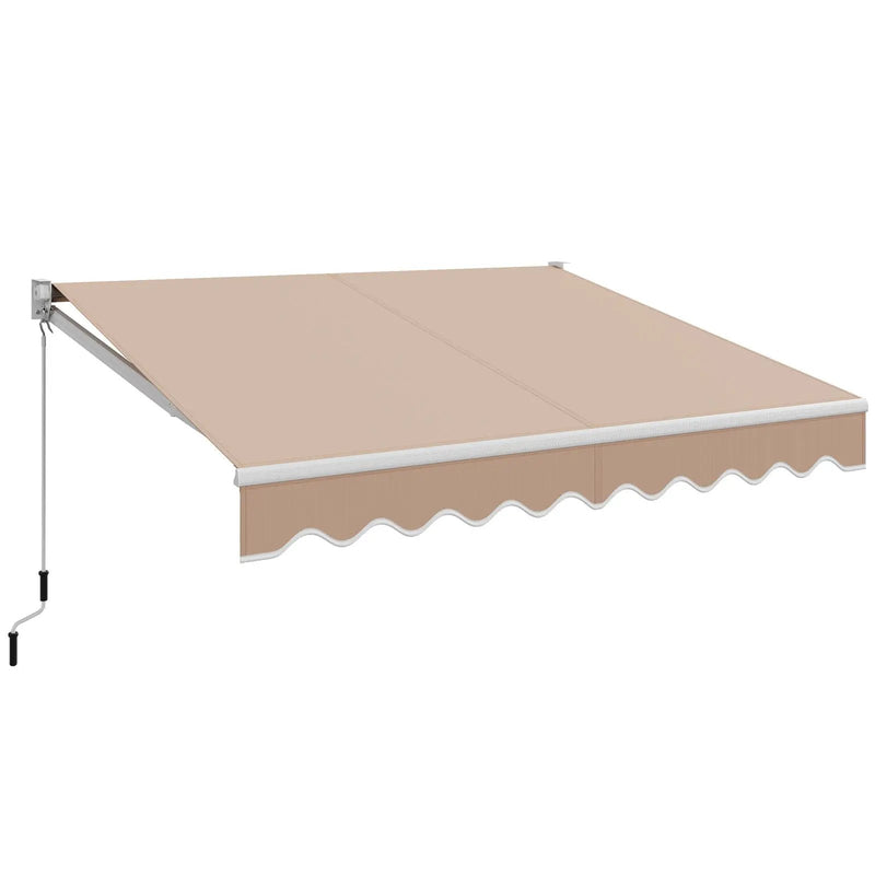 8 x 6.6 Feet Patio Retractable Awning with Manual Crank Handle by DirectDeals