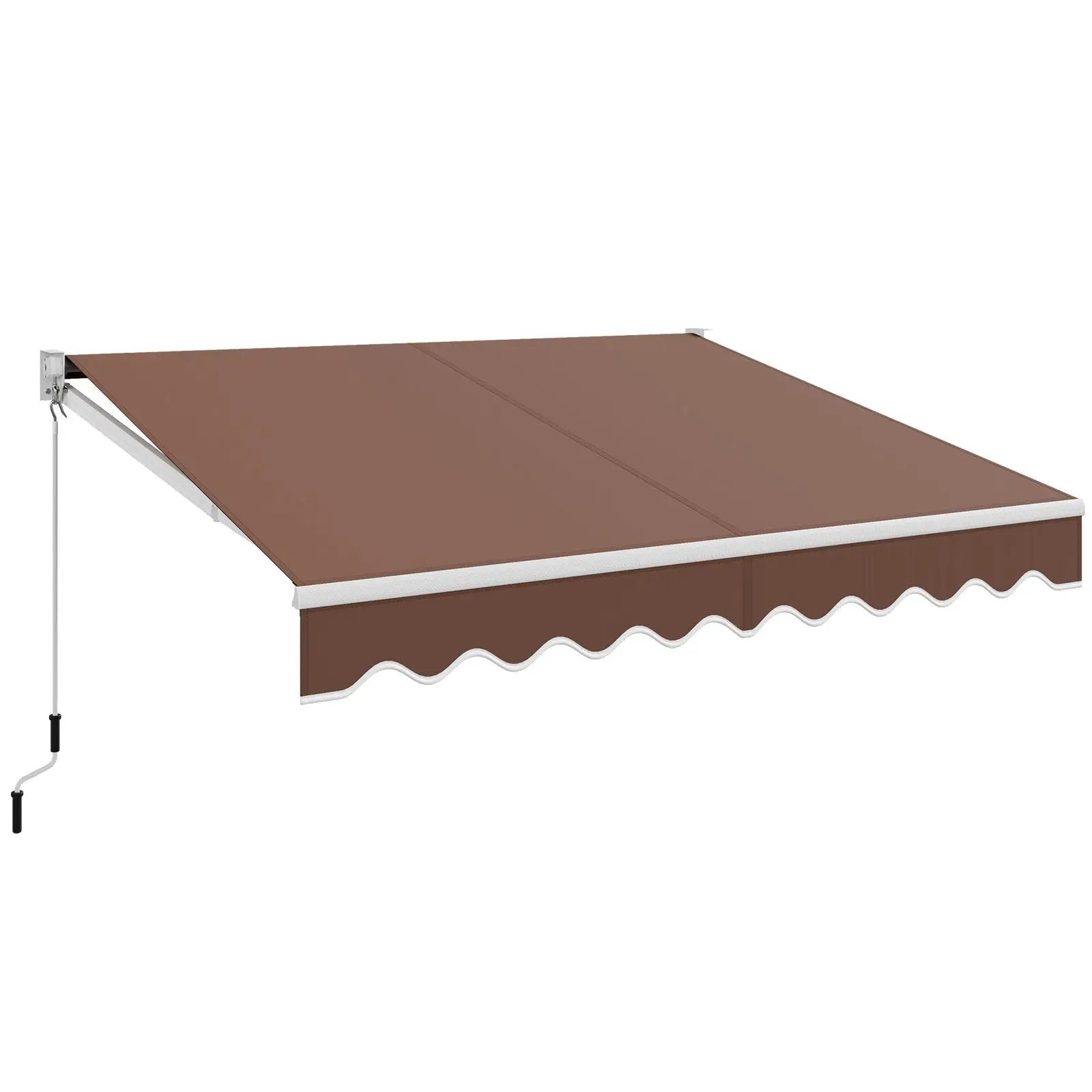 8 x 6.6 Feet Patio Retractable Awning with Manual Crank Handle by DirectDeals