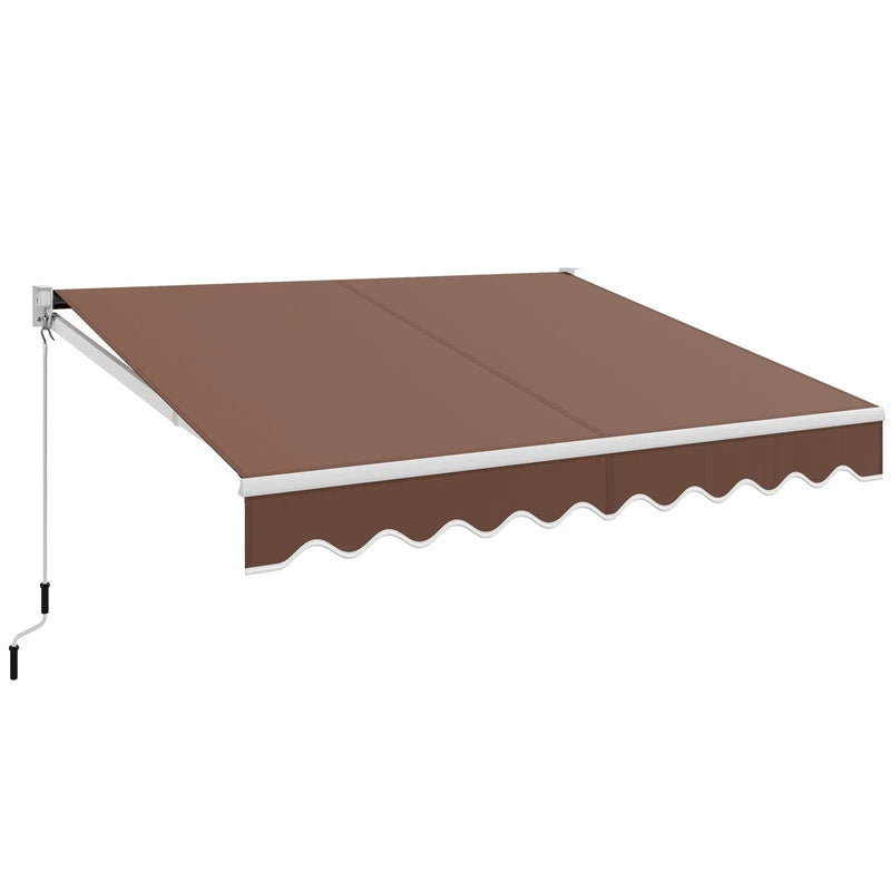 8 x 6.6 Feet Patio Retractable Awning with Manual Crank Handle by DirectDeals