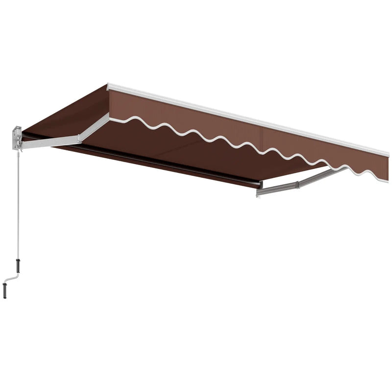 8 x 6.6 Feet Patio Retractable Awning with Manual Crank Handle by DirectDeals