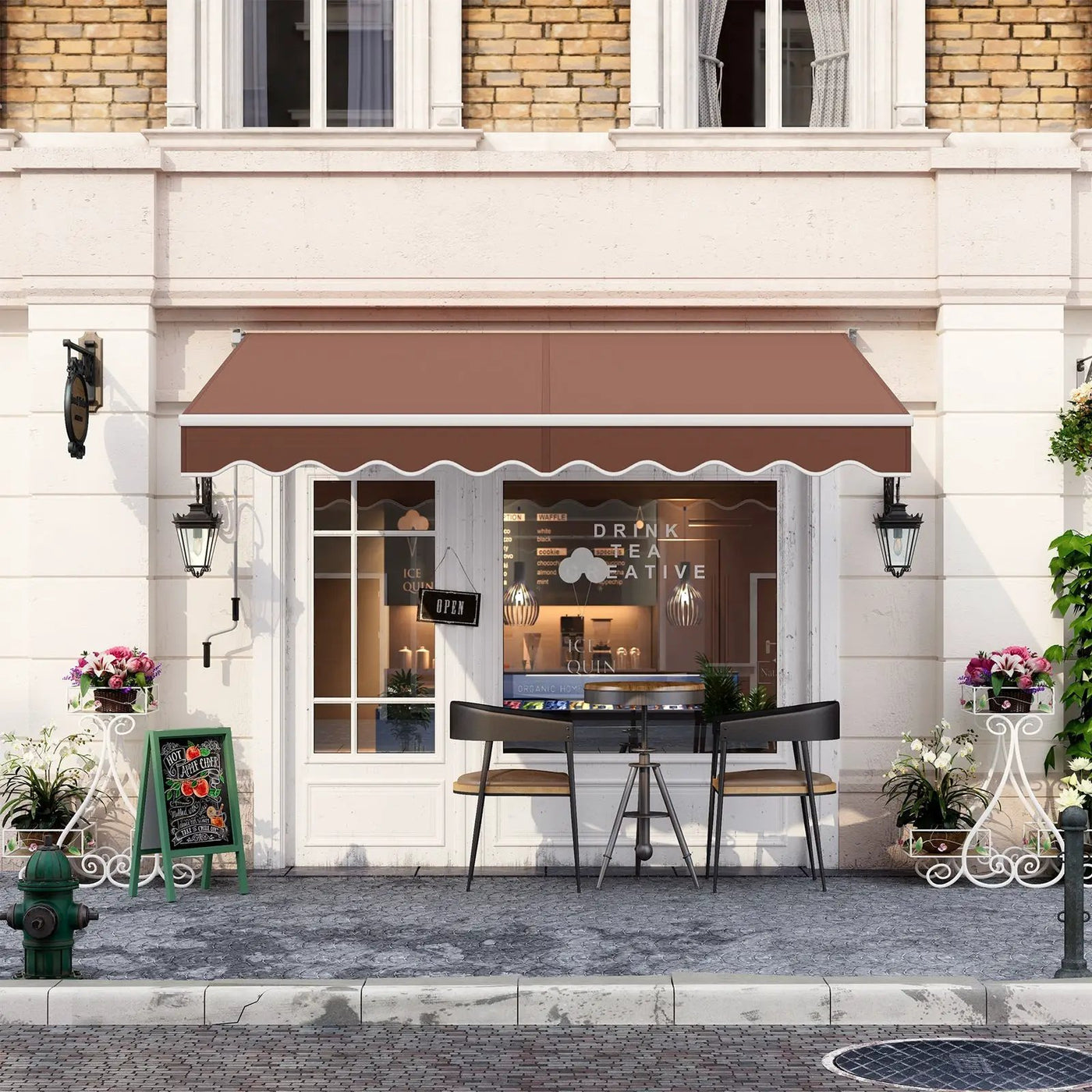 10 x 8.2 Feet Retractable Awning with Easy Opening Manual Crank Handle by DirectDeals