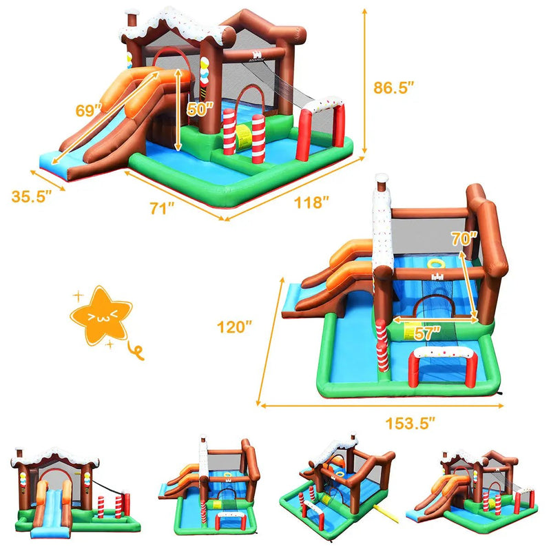 Kids Inflatable Bounce House Jumping Castle Slide Climber Bouncer Without Blower by DirectDeals