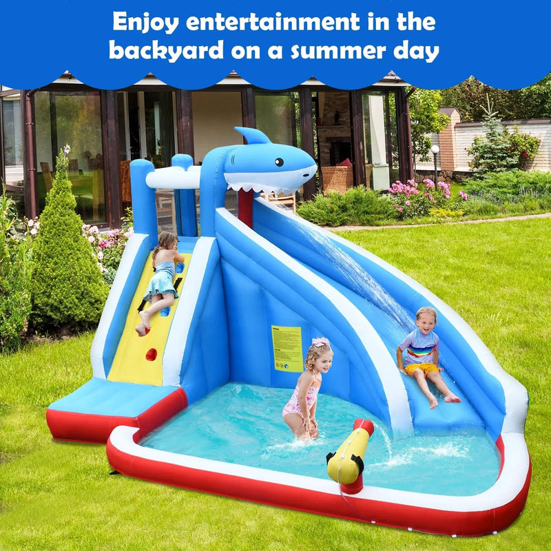 4-in-1 Inflatable Water Slide Park with Long Slide and 735W Blower by DirectDeals