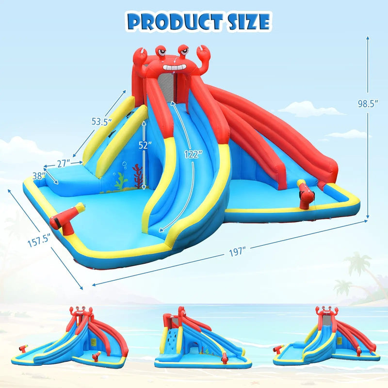 Inflatable Water Slide Crab Dual Slide Bounce House without Blower by DirectDeals