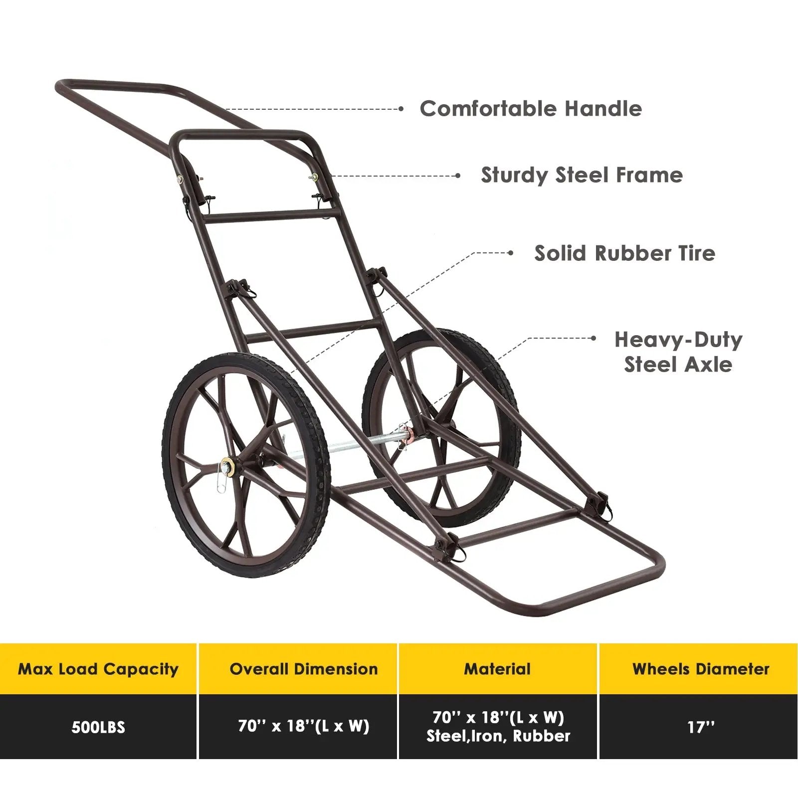 Larger Capacity Folding Deer Game Cart by DirectDeals