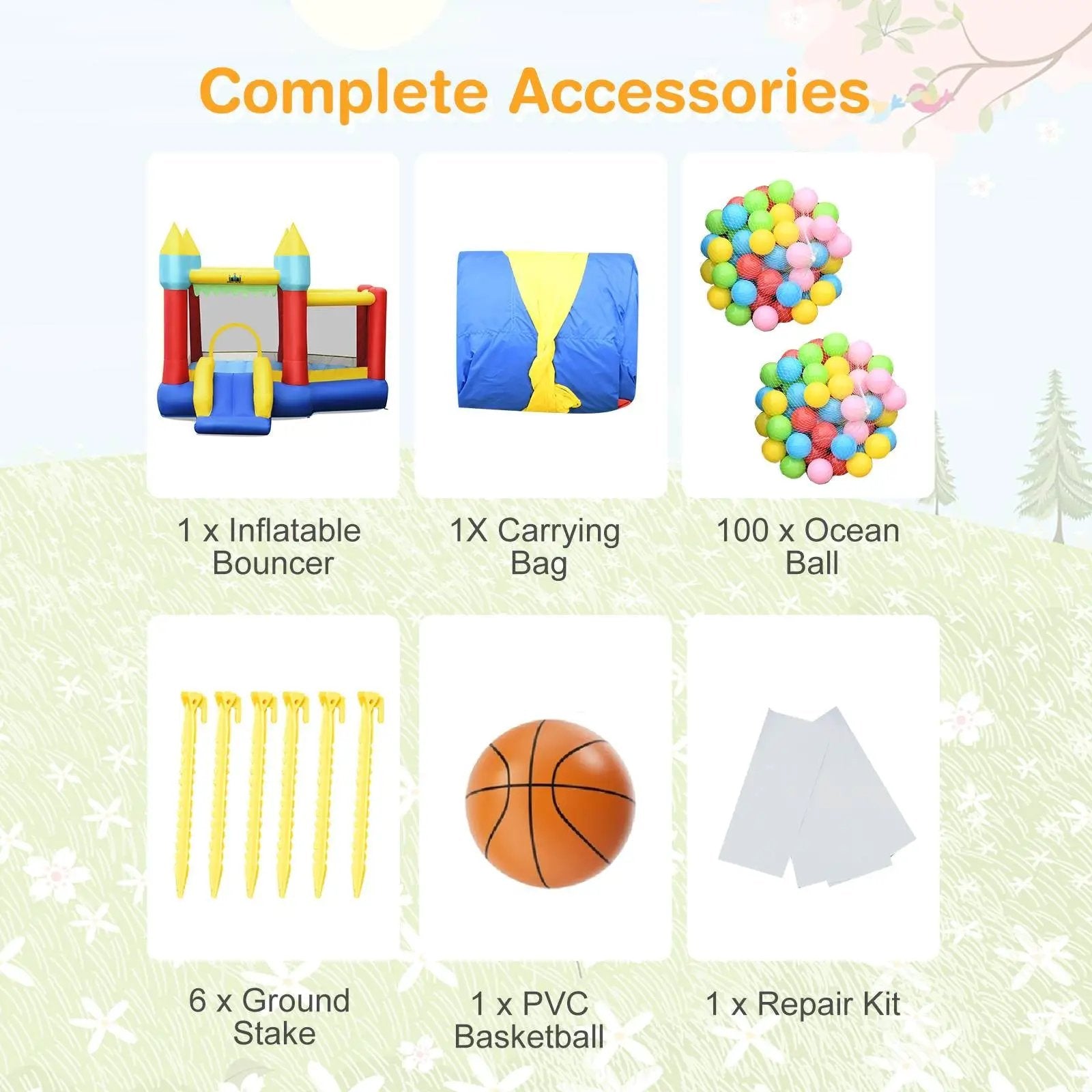 Inflatable Bounce Slide Jumping Castle Without Blower by DirectDeals